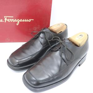 e15296 即決 本物 Salvatore Ferragamo サルバトーレ フェラガモ 革靴 ビジネスシューズ カーキ ダークブラウン ブラック 靴 メンズ サイズ 6 EE｜brand-shopping-store