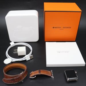 IT46QOXI5JEO 即決 本物 Hermes エルメス アップルウォッチ series3 38mm ドゥブルトゥール ベルト GPS MQML2JA バッテリー 82%｜brand-shopping-store