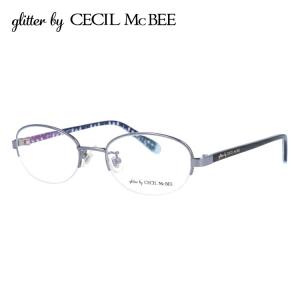 グリッターバイセシルマクビー メガネ フレーム 伊達 度付き 度入り 眼鏡 アジアンフィット ハーフリム glitter by CECIL McBEE GCF 3503-1 49 プレゼント