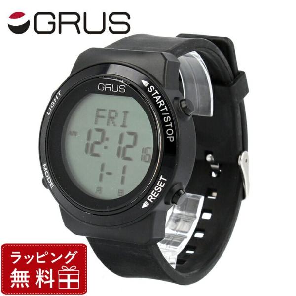グルス 腕時計 アウトレット GURS GRS001-02BK/BK メンズ レディース 女性 歩幅...
