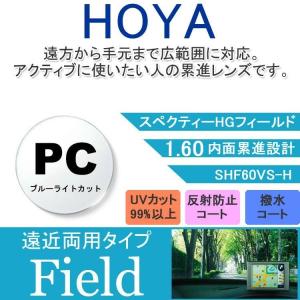 度付き 遠近 PC用 透明レンズ HOYA 内面累進設計 1.60
