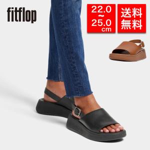 fitflop フィットフロップ レディース バックストラップサンダル FW6 F-MODE LEATHER FLATFORM BACK-STRAP SANDALS 体圧分散 衝撃吸収 疲れにくい 女性 彼女｜brand-tankentai