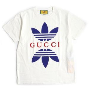 未使用品 GUCCI グッチ adidas 22SS 548334 コットン トレフォイル ロゴプリント 半袖Ｔシャツ ホワイト S イタリア製 正規品 メンズ｜brand-td-store