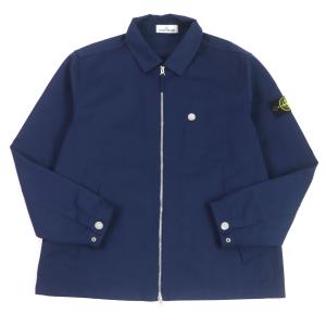 美品 STONE ISLAND ストーンアイランド 22SS 761542528 ロゴワッペン WZIP ワークジャケット カバーオール ブルゾン ブルー XXL 正規品｜brand-td-store