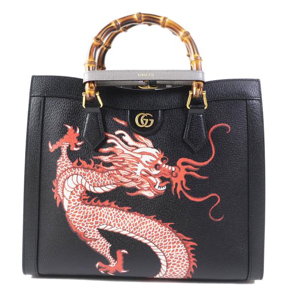 未使用品 GUCCI グッチ 678842 ダイアナ ミディアム ドラゴン 龍 3WAY レザー バ...