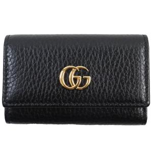 極美品 GUCCI グッチ 456118 GGマーモント 6連 レザーキーケース ブラック 箱・保存...