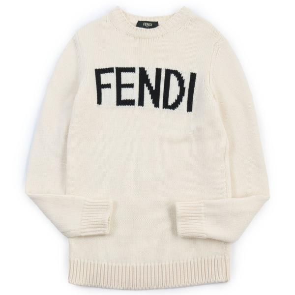 極美品●FENDI フェンディ 2019年製 FZZ387 ロゴ編み クルーネック ニット セーター...