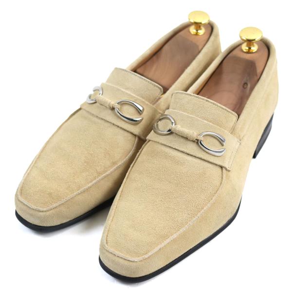 【ドンドン見直し】美品○CORTHAY コルテ スウェードレザー スクエアトゥ モカシン/ビットロー...