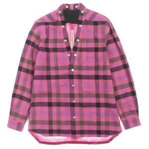 極美▼リックオウエンス 23SS RP01C5242 FOGPOCKET LARRY SHIRT チェック柄 Vネック ロングスリーブ 長袖シャツ 40 正規品 ユニセックス 極美▽リックオウエンス 23SS RP01C5242 FOGPOCKET LARRY SHIRT