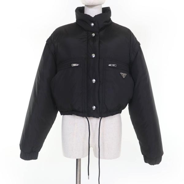 極美品☆PRADA プラダ 23AW 29Y132 RE-NYLON トライアングルロゴ クロップド...