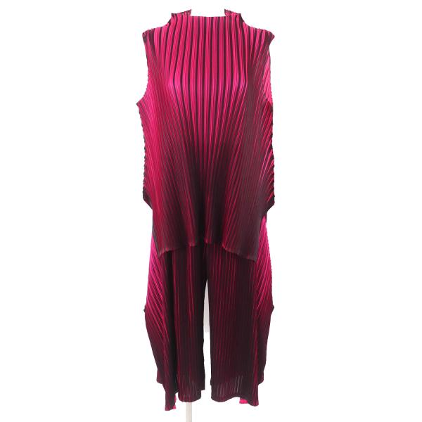 極美品△PLEATS PLEASE プリーツプリーズ イッセイミヤケ ハイネック ノースリーブ カッ...