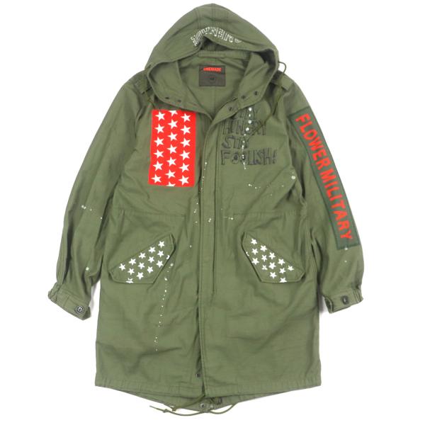 美品▼ONE MADE ワンメイド カートコバーン ハンドメイド フード付き ジップアップ モッズコ...