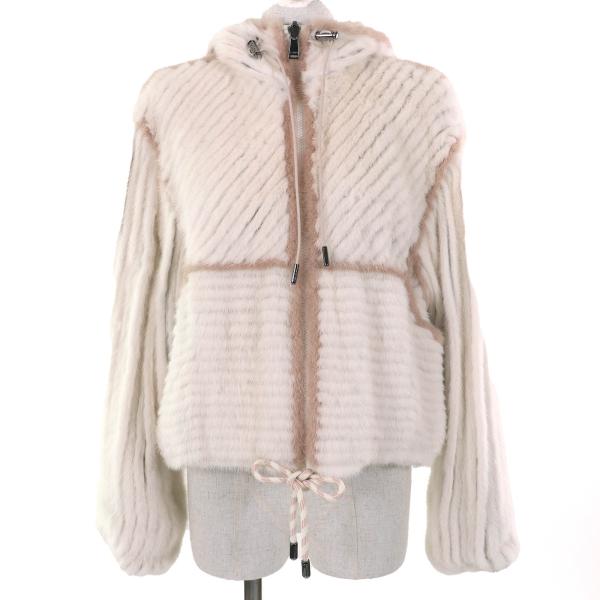 極美品△FENDI フェンディ 2021年製 FNE80J ミンクファー シルク100％ リバーシブ...
