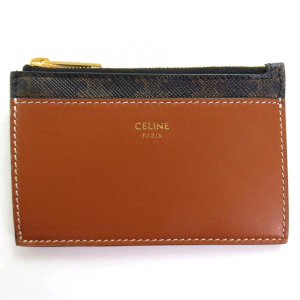 極美品◇CELINE セリーヌ トリオンフキャンバス フラグメントケース パスケース レザー カード...