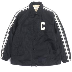 美品▼CELINE セリーヌ 24AW 2W93C227R ナイロン エディ期 フリースCパッチ付 コーチジャケット ブラック 48 正規品 メンズ 定価313500円