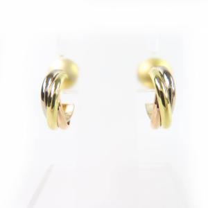 極美品☆Cartier カルティエ IQ8537 トリニティ ピアス 750(YG×PG×WG) イエローゴールド ピンクゴールド ホワイトゴールド 重量4.48g