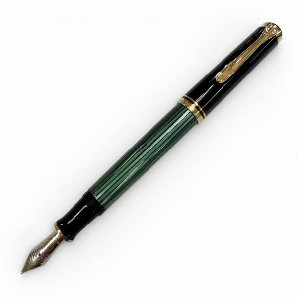 極美品▼PERIKAN ペリカン スーベレーン M400 ペン先14K Fニブ グリーンストライプ ...