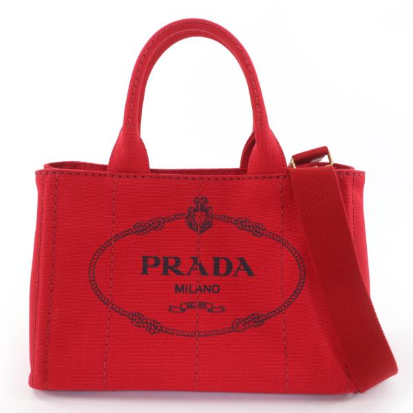 極美品☆PRADA プラダ 1BG439 カナパ トライアングルロゴプレート 2WAY キャンバス ...