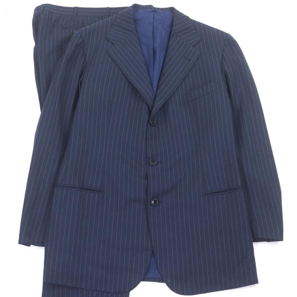 極美品□Tindaro De Luca ティンダロ・デ・ルーカ ストライプ柄 ビスポーク シングルス...