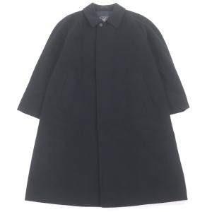 美品□Burberrys バーバリー カシミヤ混 フライフロント ステンカラーコート ロングコート ネイビー 94-175-6 日本製 メンズオススメ◎