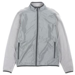 美品▼PRADA プラダ SJC547 スタンドカラー 切替デザイン ZIP トラックジャケット ブルゾン ナイロンジャケット グレー XL 正規品 メンズ