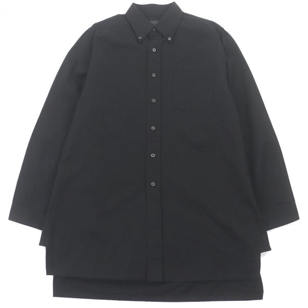 美品□PRADA プラダ UCN275 コットン100% トライアングルロゴ ボタンダウン 長袖シャ...