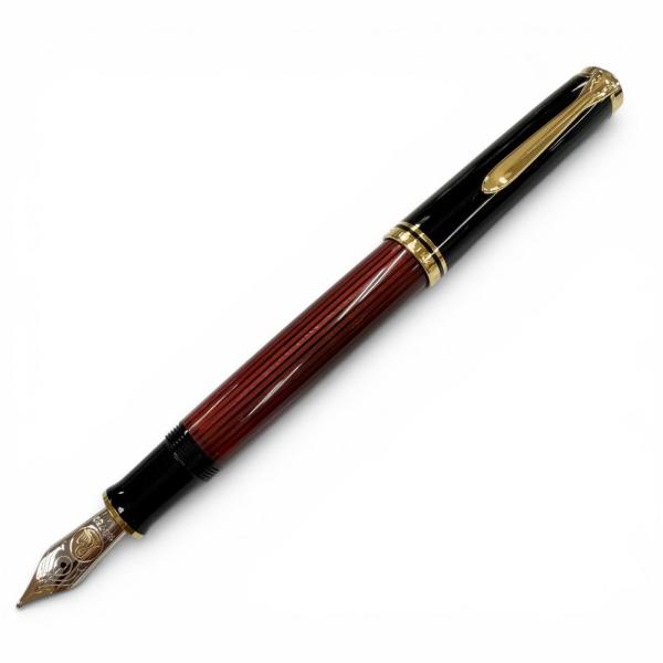 極美品▼PERIKAN ペリカン スーベレーン M800 ペン先18K Mニブ 万年筆 レッドストラ...