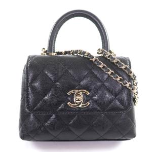 未使用品★CHANEL シャネル AP4244 キャビアスキン ココハンドル ミニ ショルダーバッグ ブラック ゴールド金具 箱・保存袋付 イタリア製