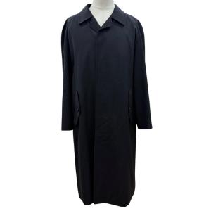 美品▼BURBERRY LONDON バーバリーロンドン ウール シルク 比翼仕立て ロングコート ダークグレー M 日本製 正規品 メンズ ビジネス◎