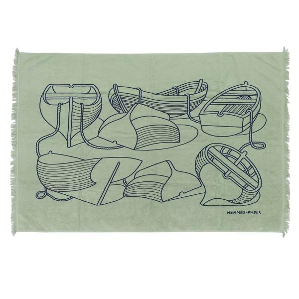 未使用品▲HERMES エルメス ヨッティング プラージュ テレサ コットン100％ フリンジ ブラ...