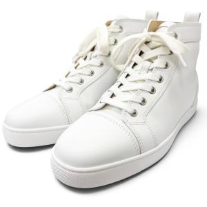 極美品□Christian Louboutin クリスチャンルブタン 3091177 ルイスフラット レザー ハイカットスニーカー 39.5 イタリア製 定価154000円