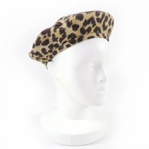 極美品☆Christian Dior クリスチャンディオール 14LEO910I134 レオパード柄 ベレー帽 ブラウン系 57 イタリア製 正規品 レディース