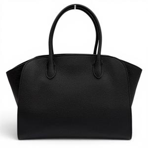 未使用品★THE ROW ザロウ W1802 マルロ12 ロゴ入り レザー トートバッグ ハンドバッグ ブラック フランス製 レディース 保存袋付き
