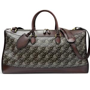 極美品□Berluti ベルルッティ トワルマルブフ レザー カリグラフィ スクリット 総柄 2WAY ショルダーバッグ ボストンバッグ ボルドー 伊製