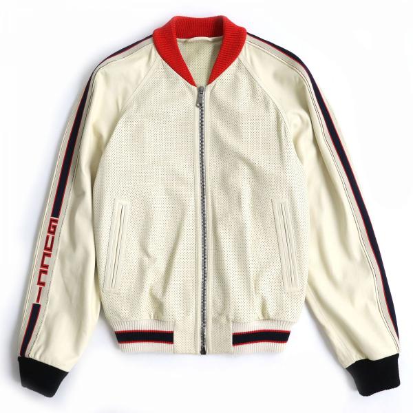 良品△正規品 GUCCI グッチ 497399 ヴィンテージロゴ ブローグレザー ZIP UP ボン...