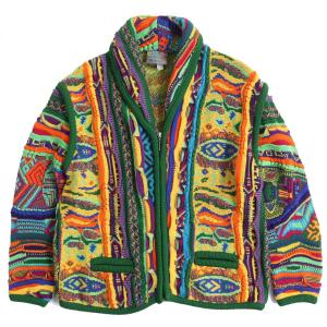 COOGI◇カーディガン(薄手)/L/コットン/マルチカラー/総柄/90S/3D