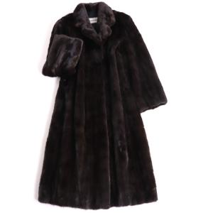 極美品▼BLACKGLAMA　MINK　ブラックグラマ　ミンク　本毛皮ロングコート　ダークブラウン　毛質艶やか・柔らか◎