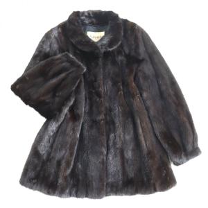 良品▲Malvoisie マルボワジー MINK ミンク 本毛皮ショートコート ジャケット  ダークブラウン(ブラックに近い) 毛質艶やか・柔らか◎｜brand-td-store