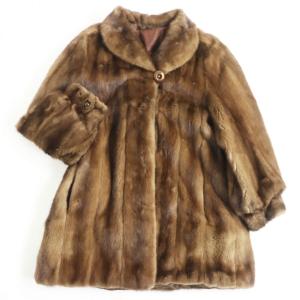 毛並み美品●MINK ミンク 本毛皮ショートコート ジャケット ブラウン 9〜11号 毛質艶やか・柔らか◎｜brand-td-store