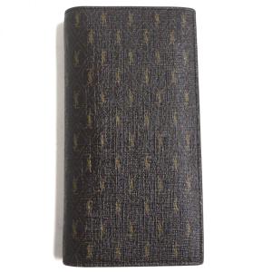 美品▽SAINT LAURENT PARIS サンローランパリ ロゴ総柄 PVC×レザー 2  