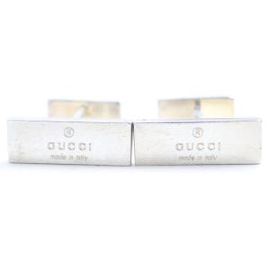 良品◆GUCCI グッチ ロゴ刻印 Ag925 カフスボタン/カフリンクス シルバー イタリア製 メンズ 総重量28.65g ビジネス◎｜brand-td-store