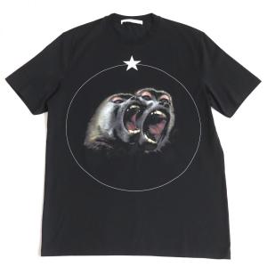 美品◆16AW GIVENCHY/ジバンシィ モンキープリント コットン100％ クルーネック 半袖Tシャツ/トップス ブラック S 正規品 メンズ｜brand-td-store