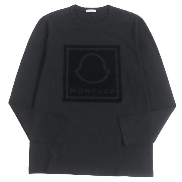 美品□2021年製 MONCLER/モンクレール MAGLIA T-SHIRT ロゴ ベロア クルー...