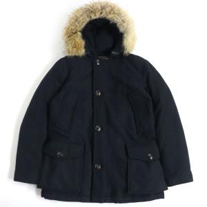 良品□ウールリッチ 1202040 ARCTIC PARKA フーデッド WZIP/ロゴボタン ダウンジャケット 紺 XS 正規 日本サイズS相当｜brand-td-store