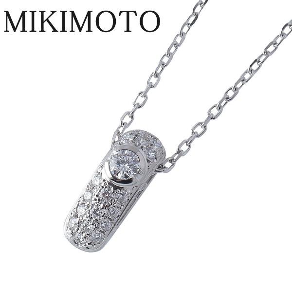 ミキモト ダイヤ ネックレス 0.24ct 42cm K18WG 新品仕上げ済 MIKIMOTO【1...