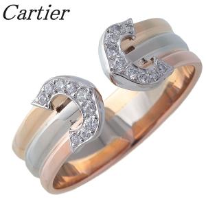 カルティエ 2C ダイヤ リング SM スリーカラー ＃54 750WG/YG/PG 新品仕上げ済 Cartier【17294】｜brand-theatron