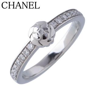 シャネル ダイヤ リング カメリア #45 Pt950 保証書(2020年) 新品仕上げ済 CHANEL【25511】