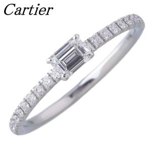 カルティエ エタンセル リング ダイヤ エメラルドカット 現行モデル #47 Au750WG 箱 新品仕上げ済 Cartier【26122】