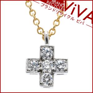 ティファニー クルーシーフォーム クロス ダイヤモンド ネックレス K18YG Pt950 コンビ｜brand-viva