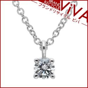 ティファニー ソリティア スタッド ダイヤモンド ネックレス Pt950 0.12ct 3.2mm｜brand-viva